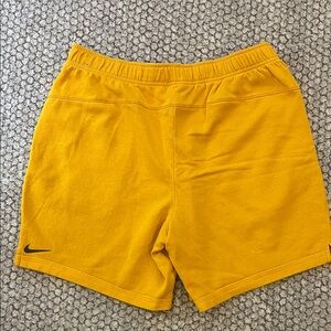 Nike Yoga Therma-Fit Golden Yellow Shorts with Black Logo size XL
